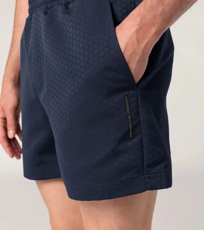 PORSCHE DESIGN Swimming shorts Plavky koupací šortky se šestihranným vzorem tmavá modrá