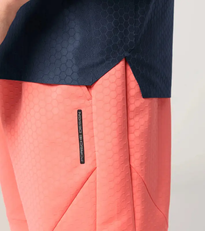 PORSCHE DESIGN Hexagon T-shirt Tričko volnočasové sportovní s kulatým výstřihem logem a šestihranným vzorem tmavě modrá