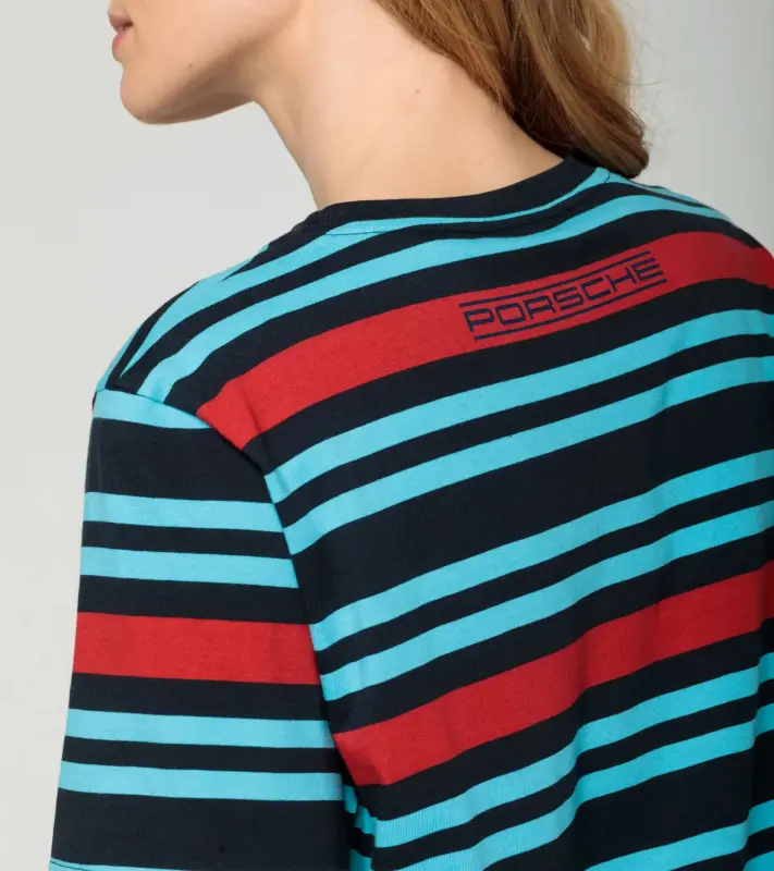 PORSCHE T-Shirt Unisex MARTINI RACING® Tričko s kulatým výstřihem s proužkovaným vzorem soutěžních vozů