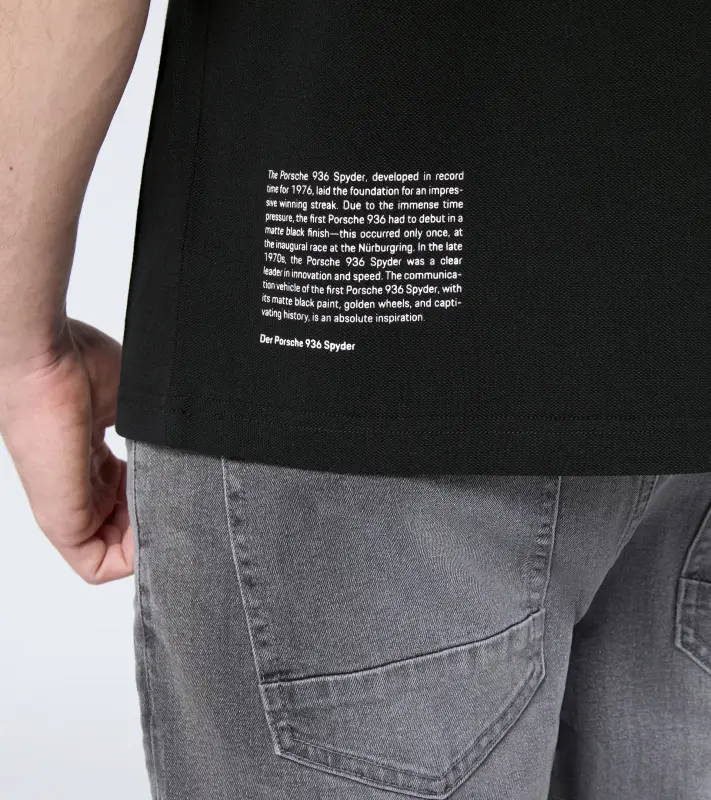 PORSCHE Polo Shirt MARTINI RACING® Polokošile Tričko s límečkem a knoflíky černá