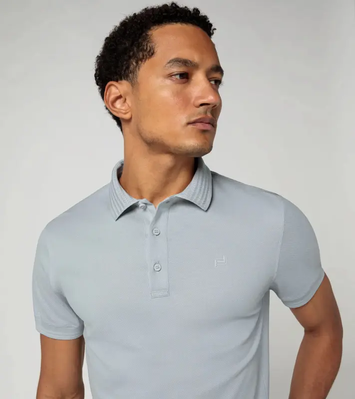 PORSCHE DESIGN TecFlex polo shirt Polokošile tričko s límečkem a knoflíky z piké ledovcová šedá