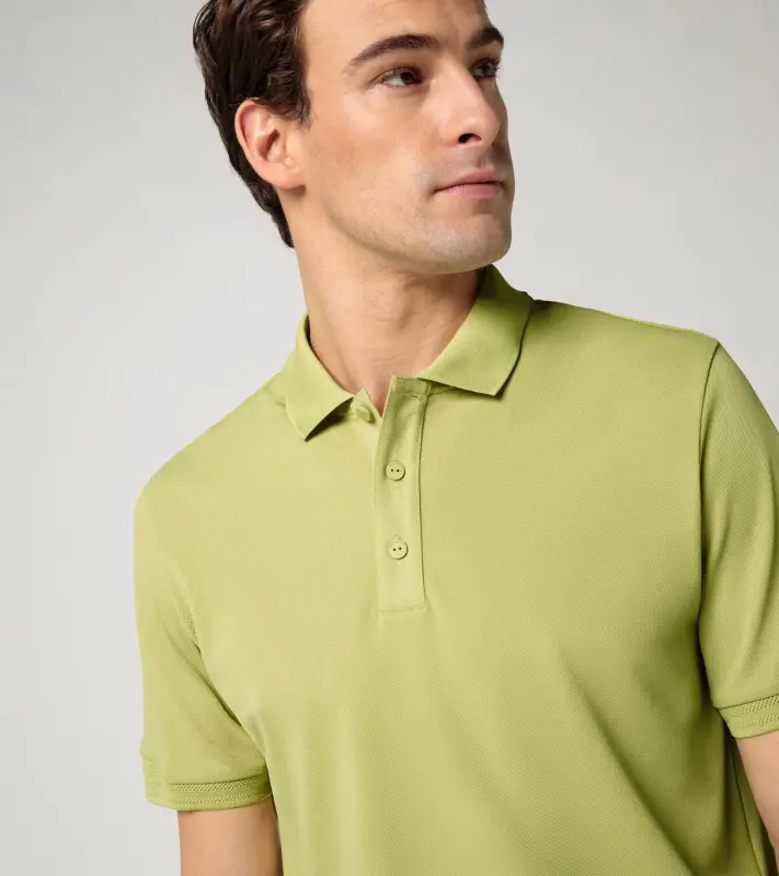 PORSCHE DESIGN Men's Polo Shirt Polokošile tričko s límečkem a knoflíčky jemně žlutá