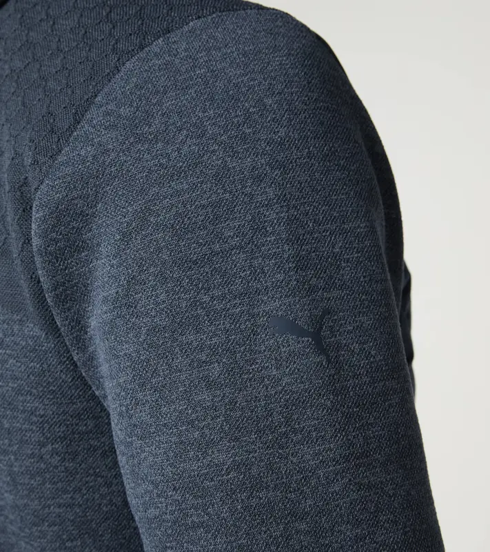 PORSCHE DESIGN Hybrid jacket Bunda prošívaná se vzorem hexagon s pletenými rukávy tmavě modrá