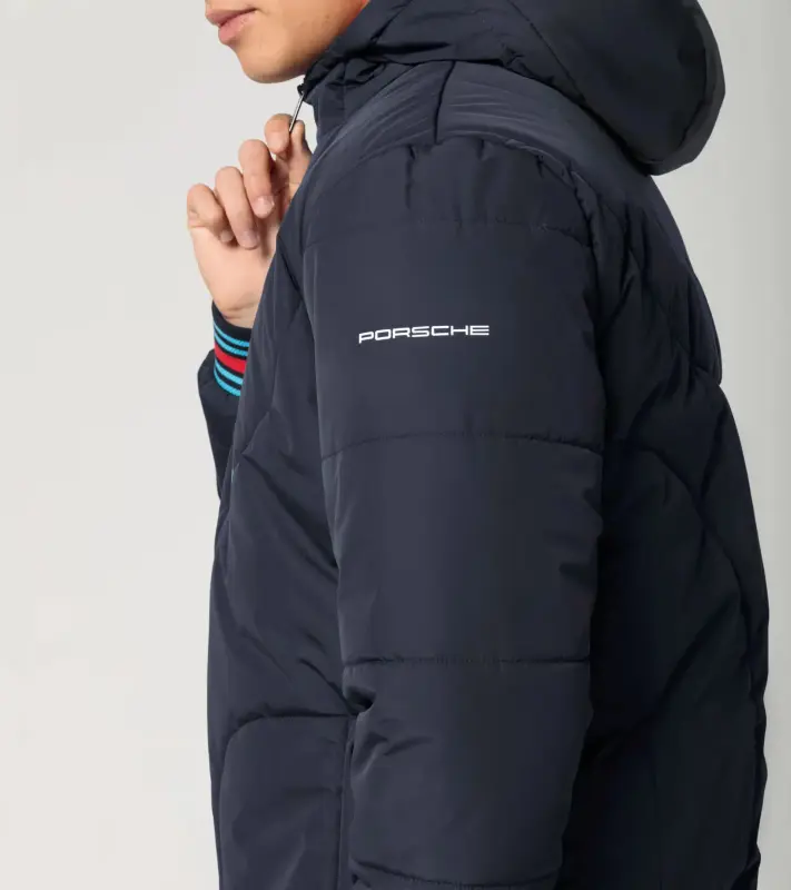 PORSCHE Quilted jacket MARTINI RACING® Bunda prošívaná doplněná detaily v ikonických barvách sportovních vozů tmavě modrá