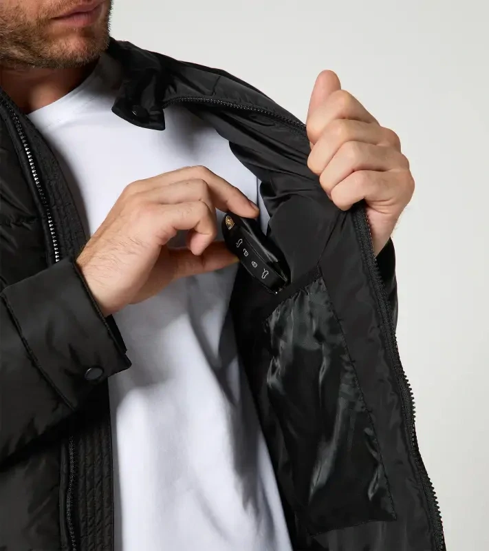 PORSCHE DESIGN Lightweight Jacket Bunda voděodolná odlehčená prošívaná s logem černá