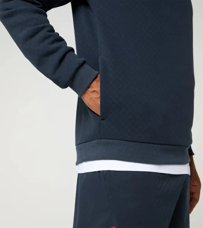 PORSCHE DESIGN Sport-Tex Hoodie Mikina s kapucí z žerzeje se vzorem a decentními logy tmavě modrá