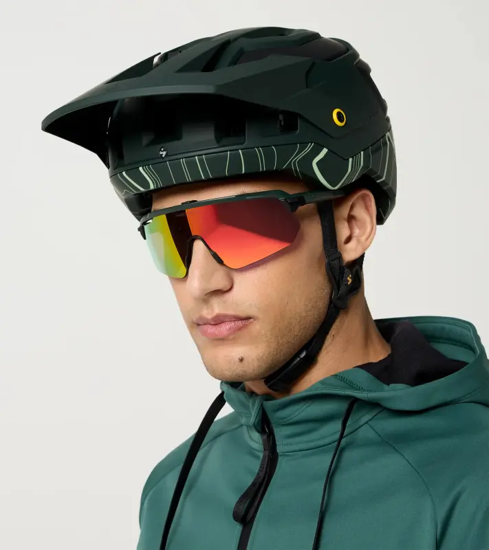 PORSCHE Shinobi RIG® Reflect Sport Sunglasses Cyklistické sluneční brýle tmavě zelené s vysokou odolností a zvýšeným kontrastem při zachovaní barev 
