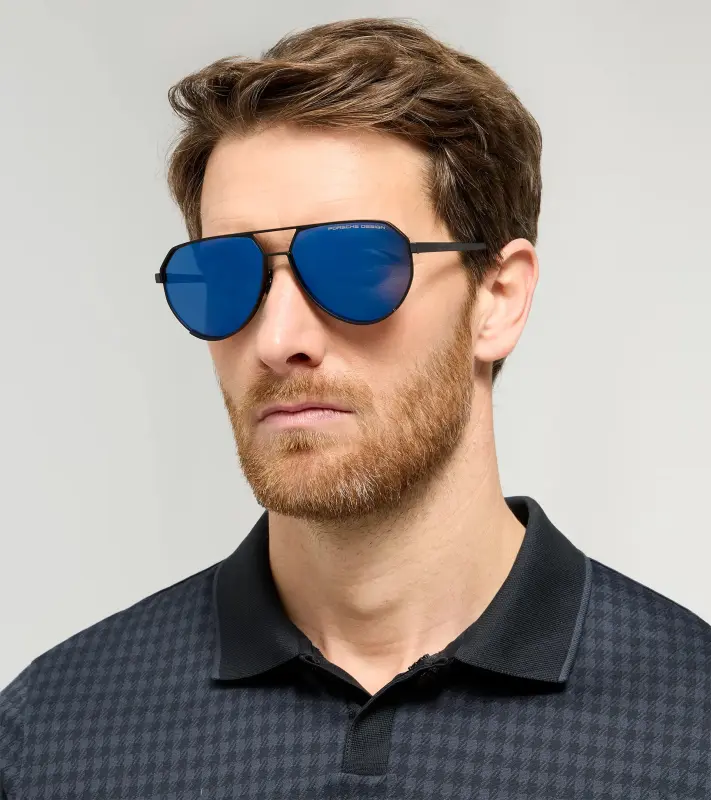 PORSCHE DESIGN P'8996 Targa #3 Sunglasses Sluneční brýle černé s modrými skly se zrcadlovým efektem