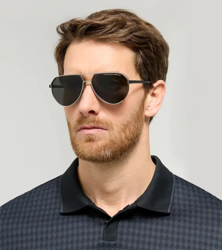 PORSCHE DESIGN P'8996 Targa #3 Sunglasses Sluneční brýle stříbrošedé s kouřovými polarizovanými skly