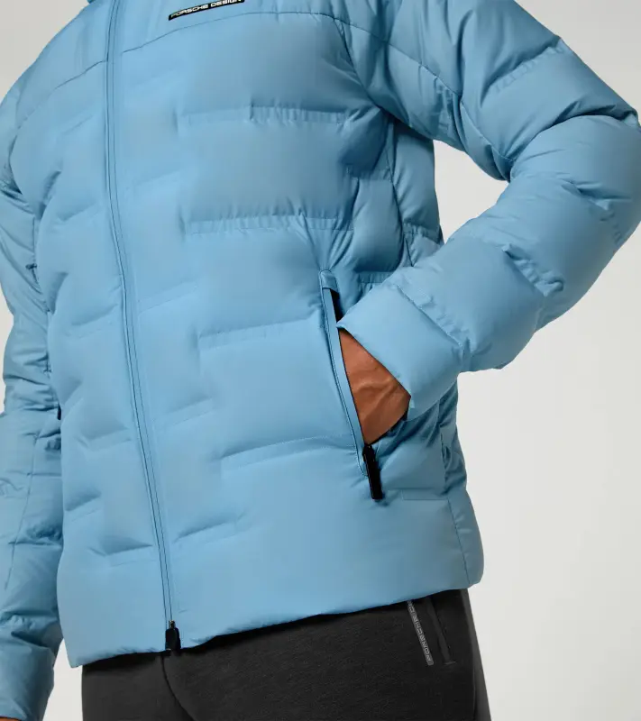 PORSCHE DESIGN Lightweight Padded Jacket Bunda prošívaná funkční do jarního nebo podzimního počasí světle modrá