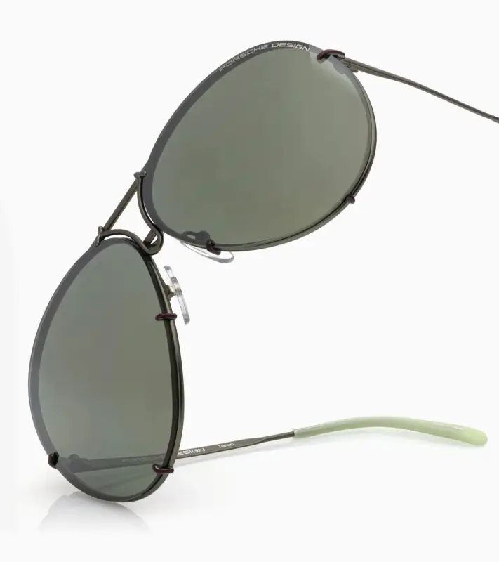 PORSCHE DESIGN P´8478 Sunglasses Iconic Aviator #1 Ladies Capsule Sluneční brýle Pilotky dámské olivovošvestkové s výměnnými skly ve fialovém gradientu nebo olivové