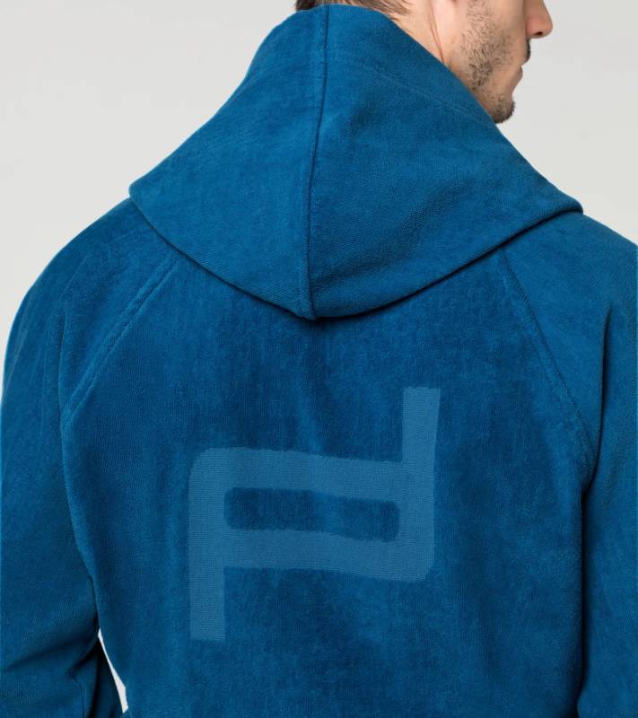 PORSCHE DESIGN Pánský župan s kapucí, modrá barva