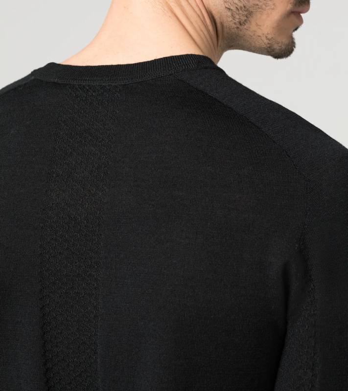 PORSCHE DESIGN EvoKNIT® V-Neck Jumper Pullover Svetr sportovní funkční s výstřihem do V černý