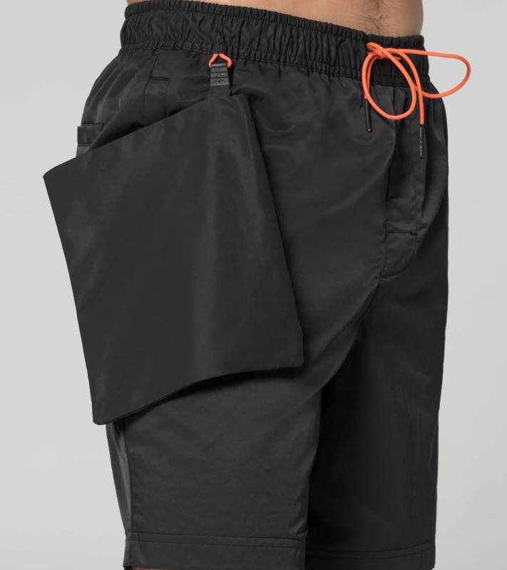 PORSCHE DESIGN Swimming Shorts Plavky koupací šortky s elastickým pasem zavazování na šňůrku černé