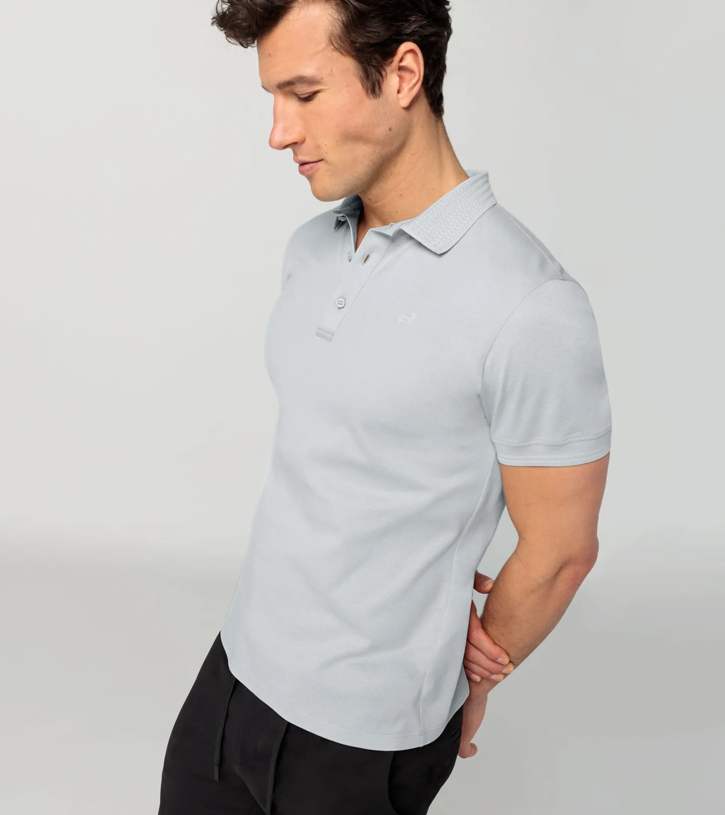 PORSCHE DESIGN TecFlex Polo Shirt Tričko módní s límečkem a knoflíky popelavě šedá