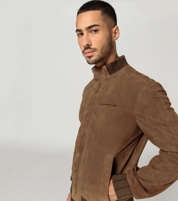 PORSCHE DESIGN Leather jacket 60Y Porsche 911 Limited Edition Bunda kožená pro přechodové období koňaková hnědá
