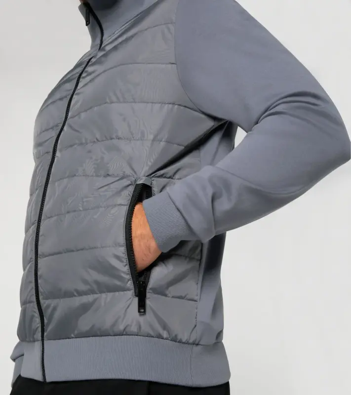 PORSCHE DESIGN Hybrid cardigan Svetr kardigan ze dvou materiálů a na zip antracitově šedá