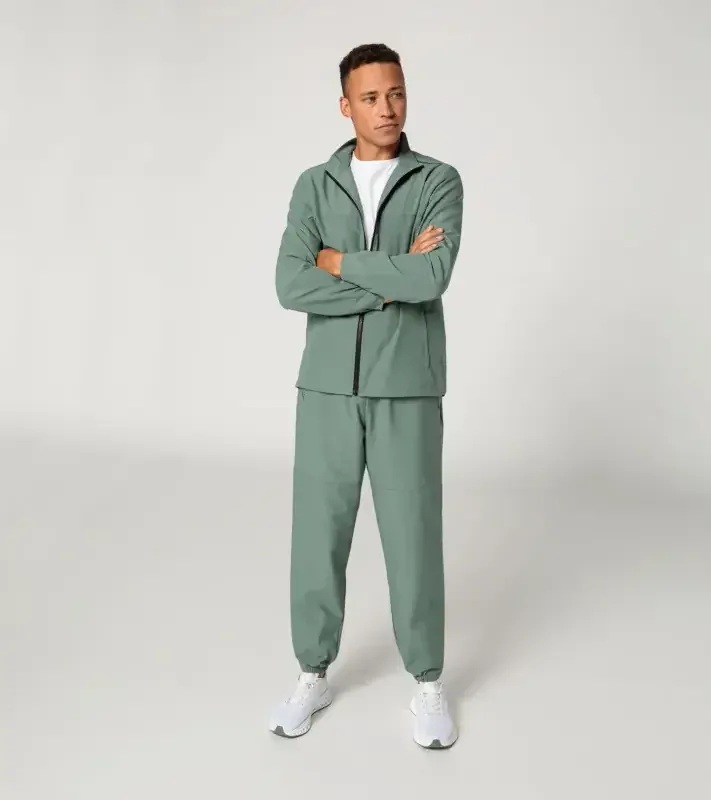 PORSCHE DESIGN Woven tech jacket Bunda tkaná sportovní tech funkční eukalyptová zelená