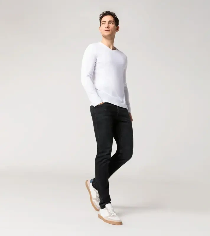 PORSCHE DESIGN Long-sleeve V-neck T-shirt Tričko s dlouhým rukávem a výstřihem do V bílá