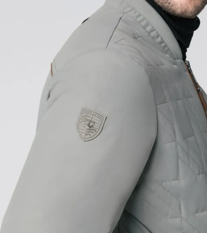 PORSCHE Revesible jacket Heritage Pánská bunda odlehčená prošívaná oboustranná krémově bílá a světle hnědá