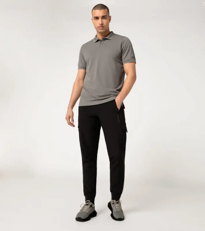 PORSCHE DESIGN Men's Polo Shirt Tričko s límečkem a knoflíčky šedá