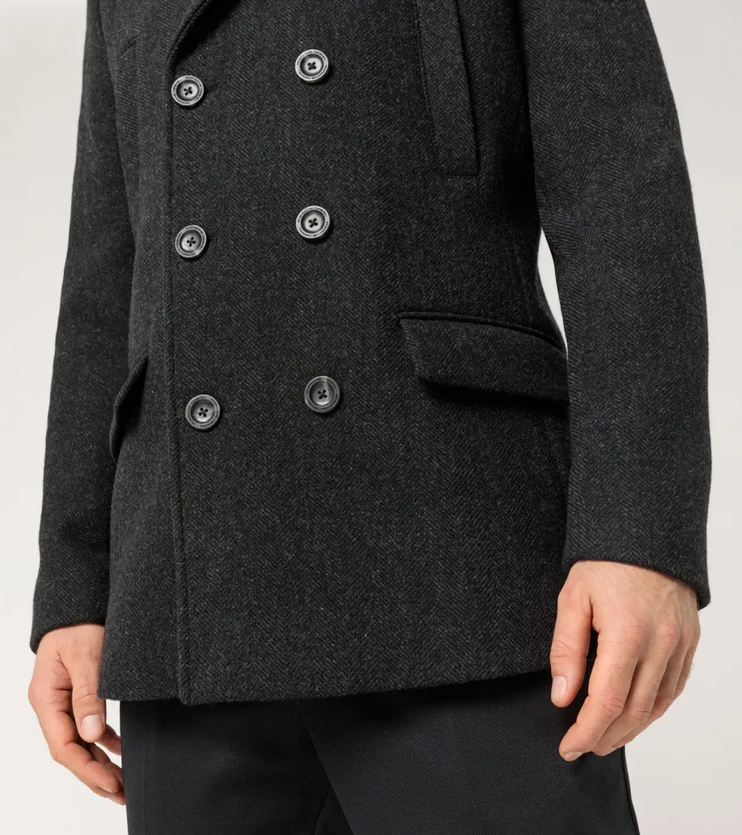 PORSCHE DESIGN Hybrid peacoat Kabát dvouřadý krátký černá