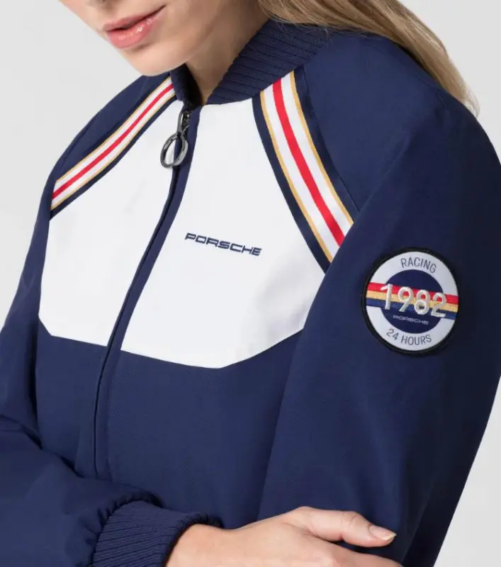 PORSCHE Women's jacket Racing Bunda sportovní volnočasová dámská s náplety závodní modrá