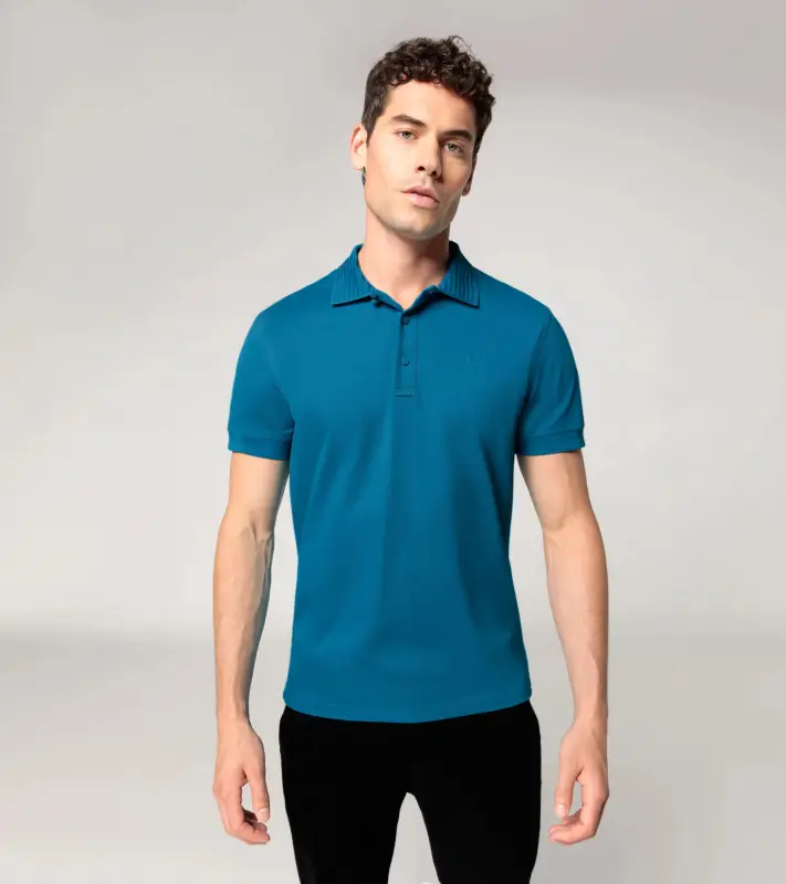 PORSCHE DESIGN TecFlex polo shirt Polokošile tričko s límečkem z piké světle modrá