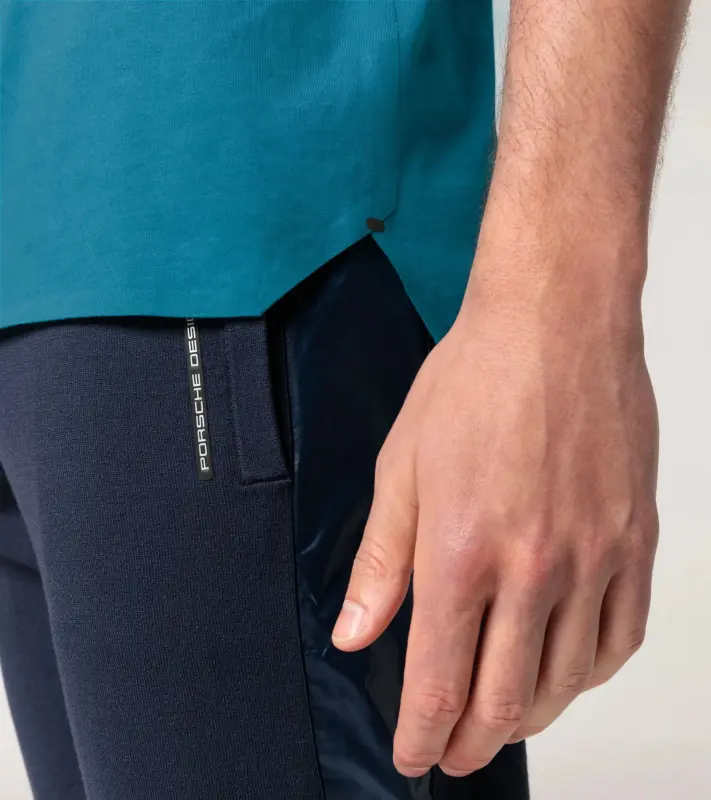 PORSCHE DESIGN T-shirt Essential Tričko volnočasové sportovní s kulatým výstřihem a logem modrá