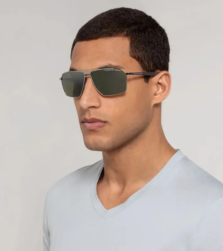 PORSCHE DESIGN Sunglasses P´8977 Sluneční brýle z uhlíkových vláken šedopalladiové se zelenými skly polarizované