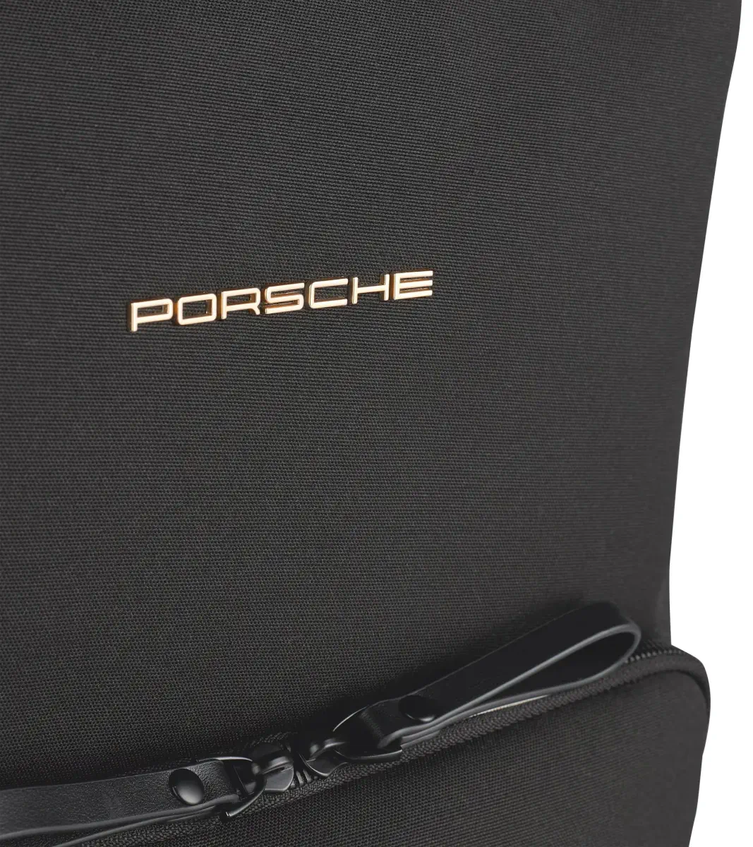 PORSCHE Backpack Heritage batoh s přihrádkou na notebook černý se zlatým logem
