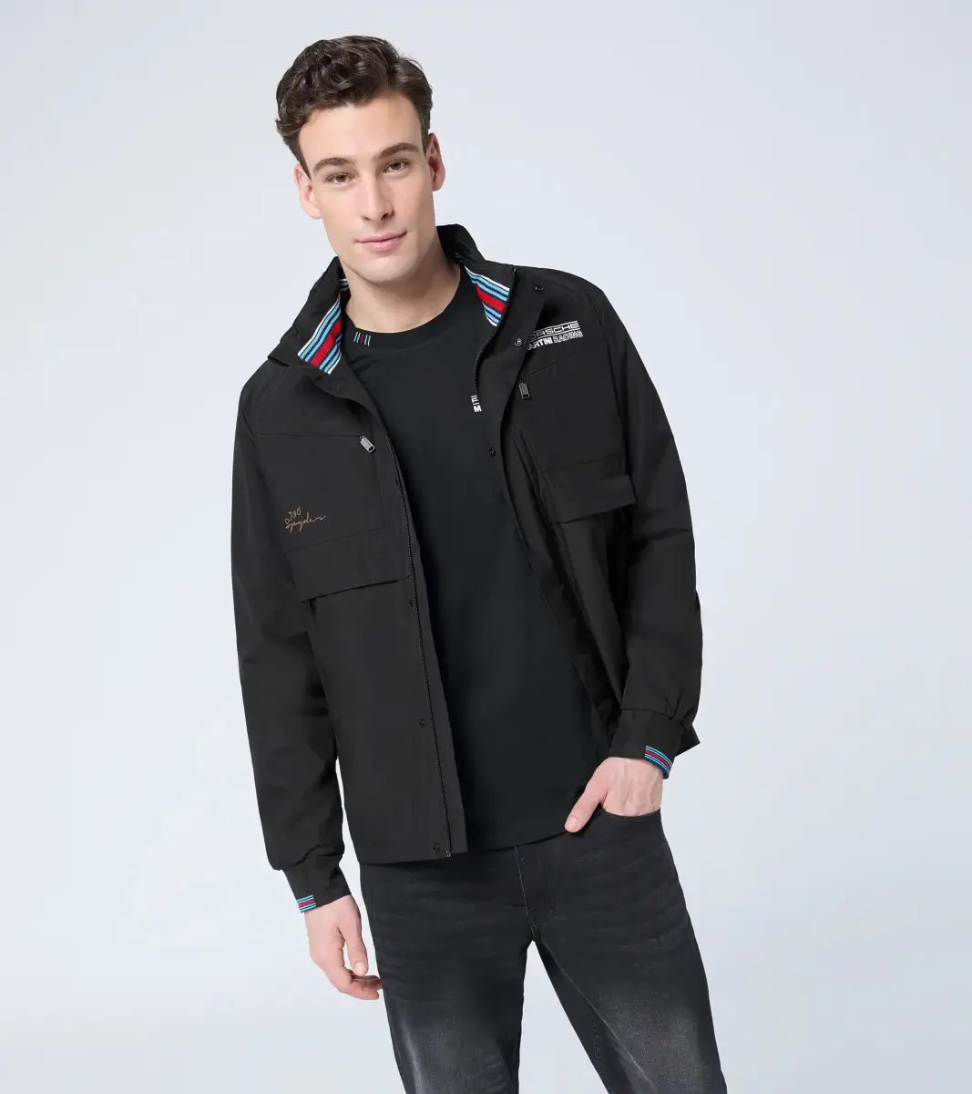 PORSCHE Windbreaker MARTINI RACING® větrovka s kapucí černá