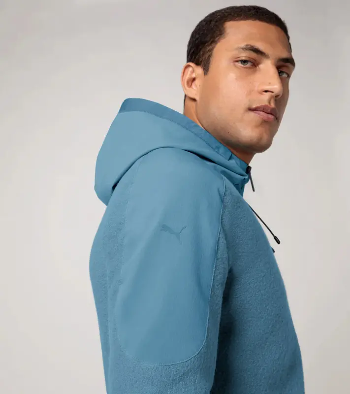 PORSCHE DESIGN Wool Mix Jacket Bunda sportovní s kapucí z merina světle modrá
