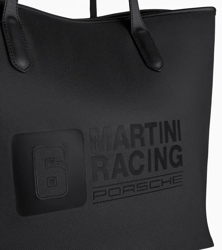 PORSCHE Shopper MARTINI RACING® Taška nákupní s kapsami na zip a koženými detaily černá