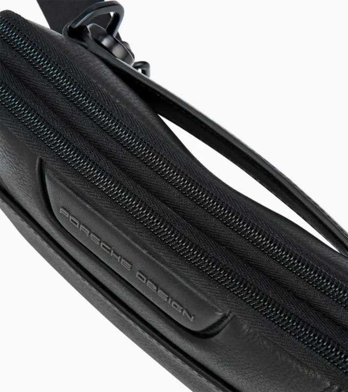 PORSCHE DESIGN Roadster Leather Travel Pouch Pouzdro diagonální kožené do města s vnitřním organizérem na zip černé
