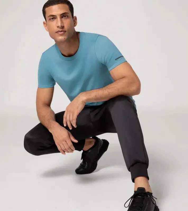 PORSCHE DESIGN Men´s T-Shirt Essential Tričko pánské volnočasové bavlněné světle modrá