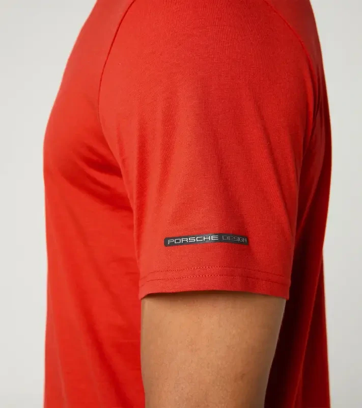 PORSCHE DESIGN Men´s T-Shirt Essential Tričko pánské volnočasové bavlněné lávově oranžová