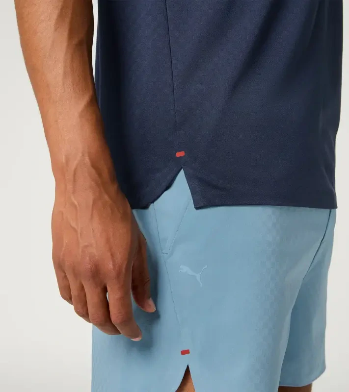 PORSCHE DESIGN Sport-Tex Jacquard Polo Shirt Polokošile tričko žakárové s límečkem a knoflíčky tmavě modrá