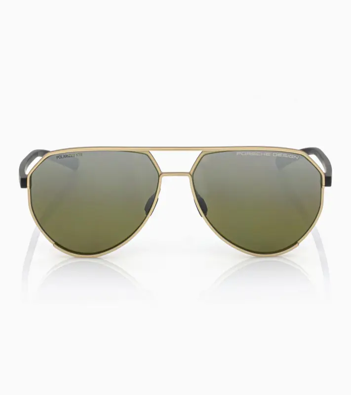 PORSCHE DESIGN P'8996 Targa #3 Sunglasses Sluneční brýle černozlaté s polarizovanými zelenými skly se zrcadlovým efektem