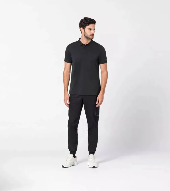 PORSCHE DESIGN Men's Polo Shirt Polokošile tričko s límečkem a knoflíčky černá