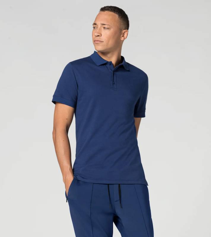 PORSCHE DESIGN Icon Polo Shirt Tričko s límečkem bavlněné modré