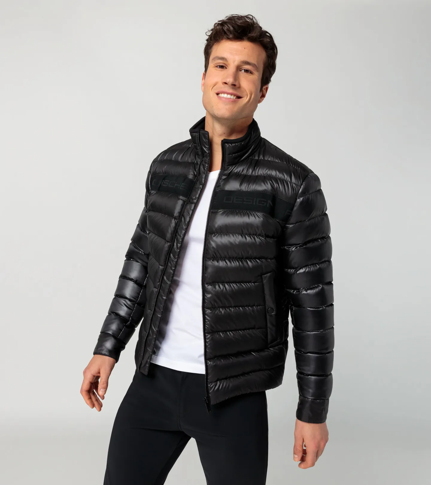 PORSCHE DESIGN Lightweight puffer jacket Bunda prošívaná odlehčená černá