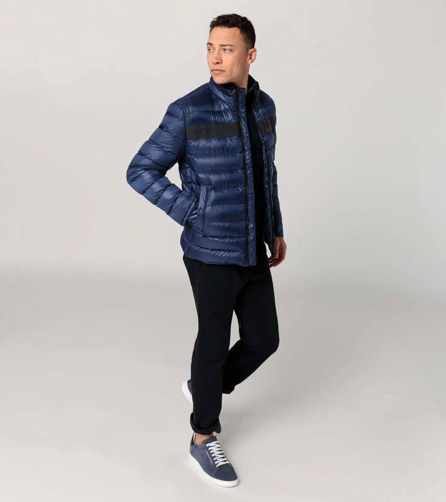 PORSCHE DESIGN Lightweight puffer jacket Bunda prošívaná odlehčená tmavší modrá