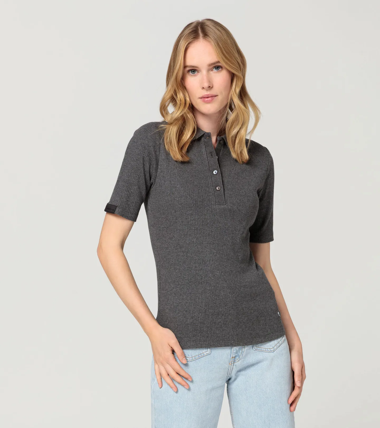 PORSCHE DESIGN Women's polo shirt 60Y Porsche 911 Tričko dámské s límečkem a knoflíky šedá