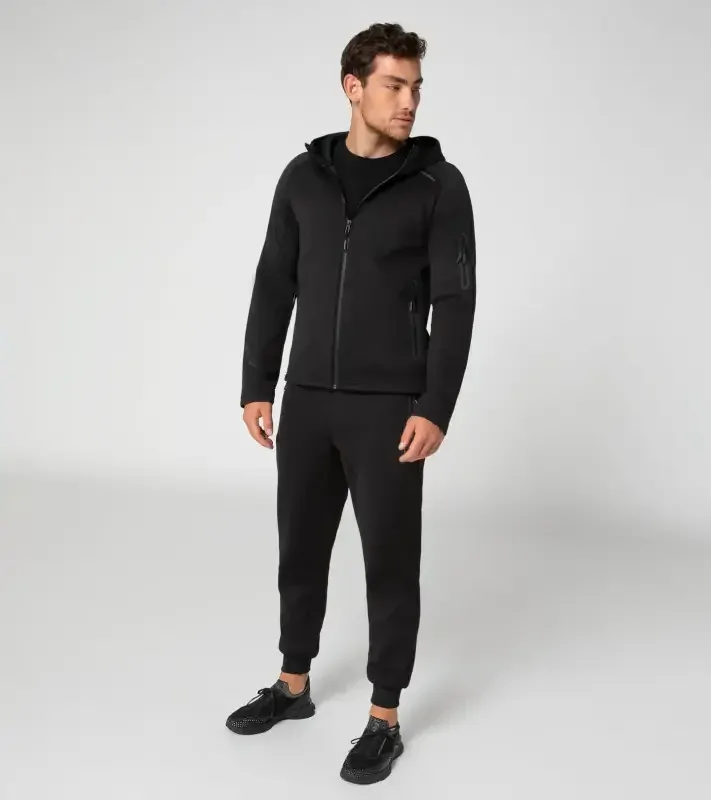 PORSCHE DESIGN Hooded sweat jacket Bunda Mikina pro volný čas na zip s kapucí černá