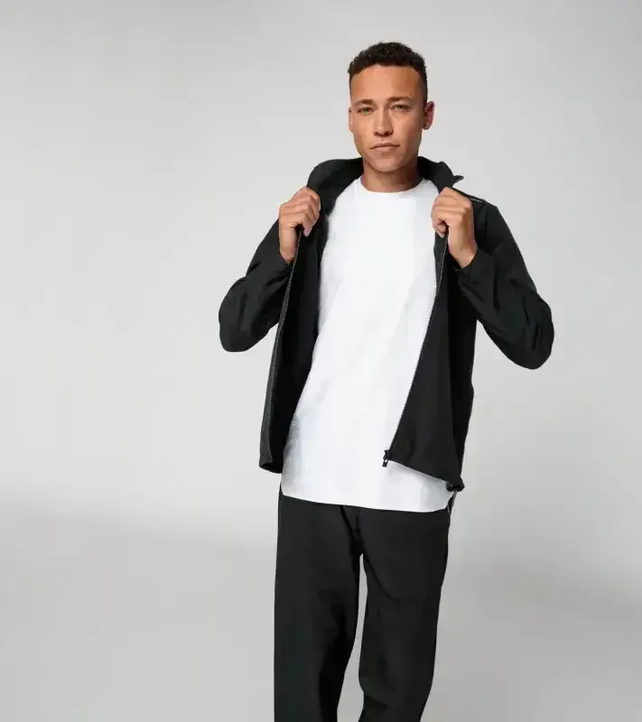 PORSCHE DESIGN Woven tech jacket Bunda tkaná sportovní tech funkční černá
