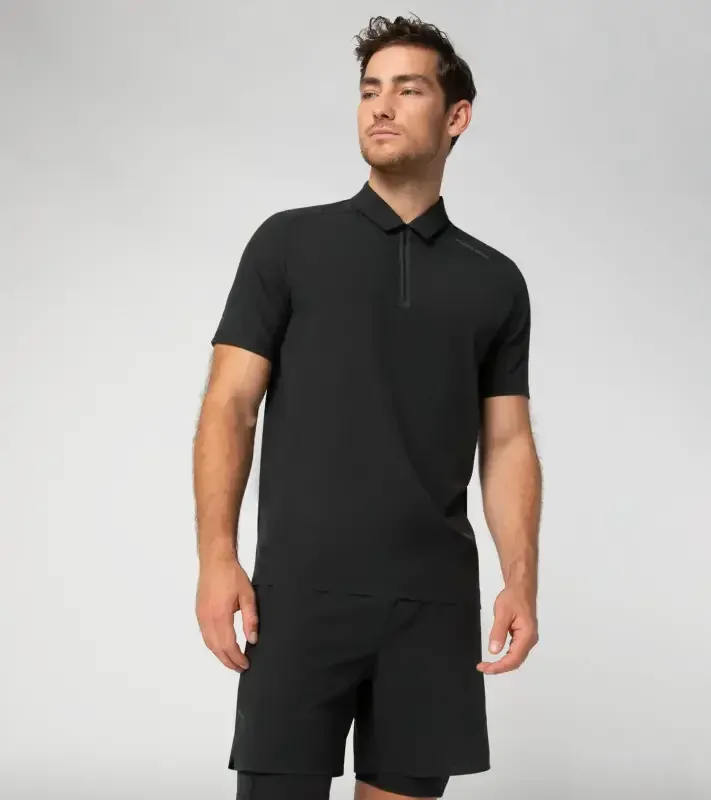 PORSCHE DESIGN Active polo shirt Polokošile tričko s límečkem černá