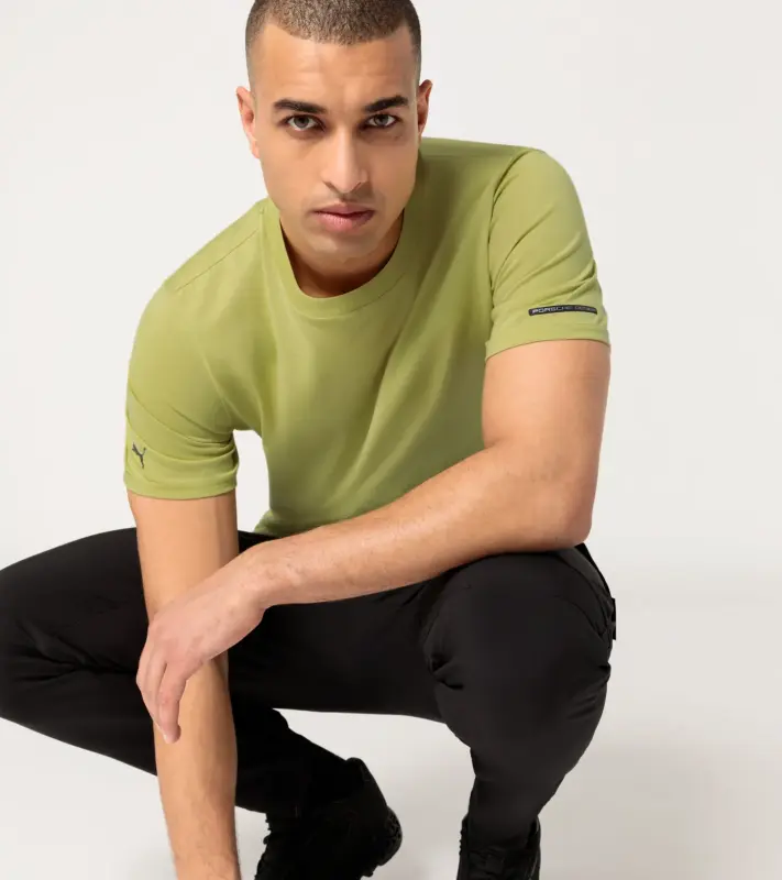 PORSCHE DESIGN Essential T-shirt Tričko sportovní s kulatým výstřihem a logem limetkově zelená