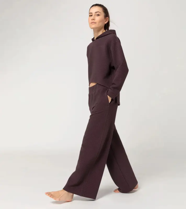 PORSCHE Women's Textured Hoodie Yoga Capsule Collection Mikina dámská fitness yoga ostružinová