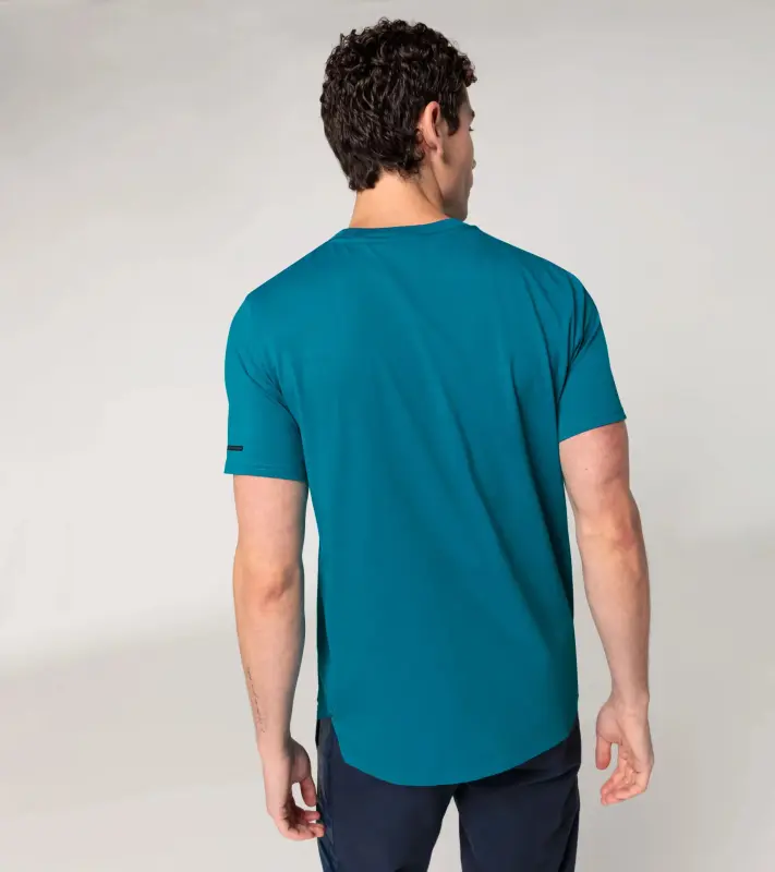 PORSCHE DESIGN T-shirt Essential Tričko volnočasové sportovní s kulatým výstřihem a logem modrá